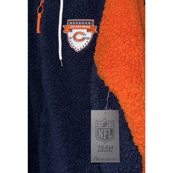 Chicago Bears Hoodie Full Zip Sherpa Hoody Jacket Men's Large NWT - Picture 5 of 7